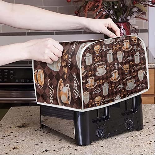 Para U Designs Toaster Tampa 4 Fatia Tampa de eletrodomésticos duráveis ​​com tampa de aparelho de cozinha lavável à prova