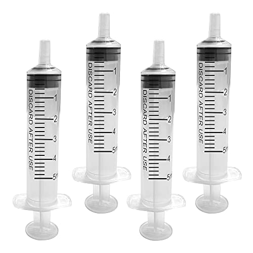 AUTMTES 4 Pacote a seringa plástica com medição, adequada para distribuição de laboratórios científicos, alimentação de