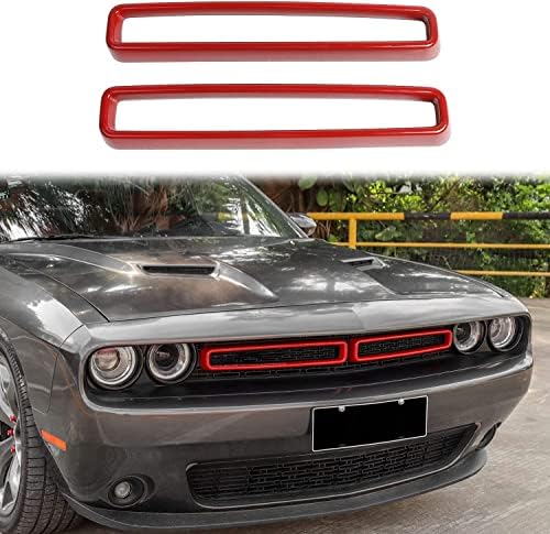 Inserções de grade frontal de Jwwy e acabamento na capa do farol para 2015-2022 Dodge Challenger Exterior Acessórios