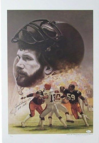 Jack Ham assinou o Pittsburgh Steelers Sports Art Print Hof 1988 JSA 129727 - Autografado NFL Art