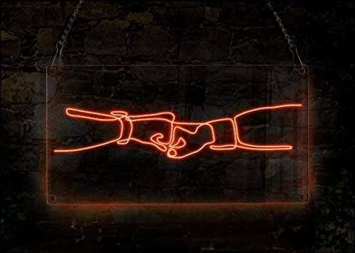 Ancfun Bro Punho Bump Pound Brother, dando um sinal de néon de Punch, Made Made El Wire Neon Light Sign, Arte da parede