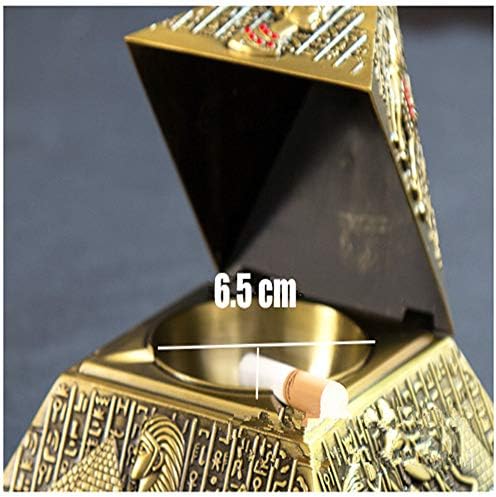 Yinsen Retro Pyramid Cinzeiro Liga de zinco Ashtray com tampas de cinzeiro de cigarro sem fumaça…