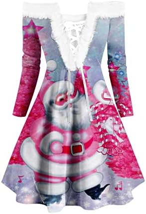 Vestidos de Natal para mulheres elegantes V Neck Papai Noel Vestidos de trabalho Bodycon Split Bandagem Cocktail Long Dress Long Dress