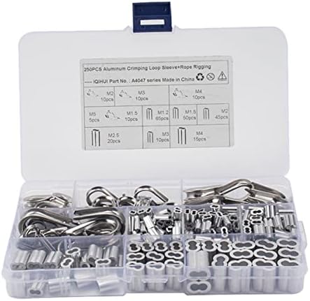 Angueradamente 500pcs peças férrias e hardwares crimp rimp stonless anel de manga de anel de corda fruas