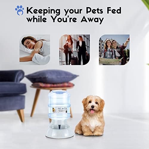 Distribuidor automático de tigela de água de cachorro Flexzion para gato animal de estimação - alimentador de gravidade