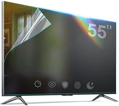 Protetor de tela de TV anti -brilho de zuonyut para 55 polegadas, filtro de luz azul, escudo de brilho de TV LCD,