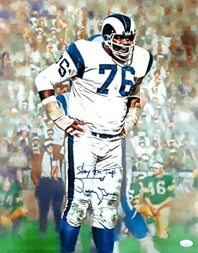 Rosey Grier assinou autografado 16x20 Rams Stay On Top JSA UU45795 - Fotos autografadas da NFL