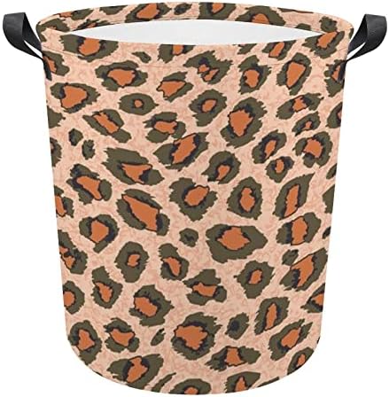 Cesta de lavanderia mais nova leopardo sexy 01 cesto de lavanderia com alças Saco de armazenamento de roupas sujas dobráveis