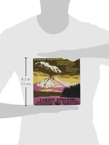3drose LLC 8 x 8 x 0,25 polegadas Mouse pad, parque nacional vulcânico Lassen com erupção de vulcão wpa poster