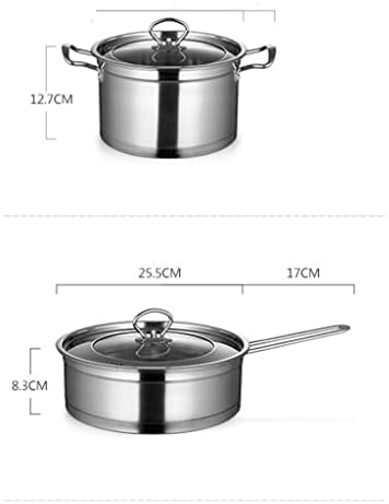 Zlxdp 3 utensílios de cozinha de 6 peças conjunto de utensílios de cozinha conjunto de panelas de cozinha de aço inoxidável panela de panela de panela de sopa de leite frigideira cozinha doméstica