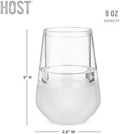 Anfitrião copos de resfriamento de congelamento, gel sem cais de gel de gel sem vinho para vinho vermelho e branco, copo isolado com banda de silicone, conjunto de 2, 8,5 oz