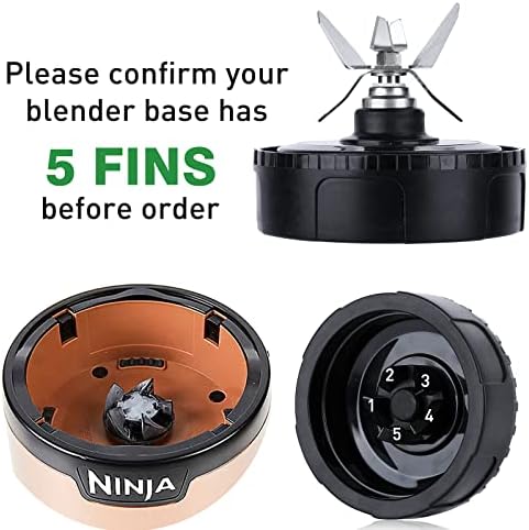 5Fin Gears Replacement Pro Extractor Blades for Ninja Blade, Ninja Blades Replacement, Compatible with Nutri Ninja Auto BN300, BN300C, BN301, BN302QAQ, BN302QCN, BN302QCP, BN302QNV, BN302QRD, BN302QS