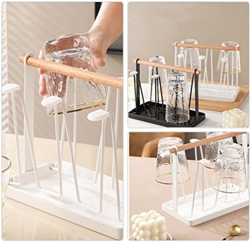 Canecas de café de vidro doitol stand rack de rack de 6 xícara de secar garrafa de secagem organizador de secagem não caneca manípulo