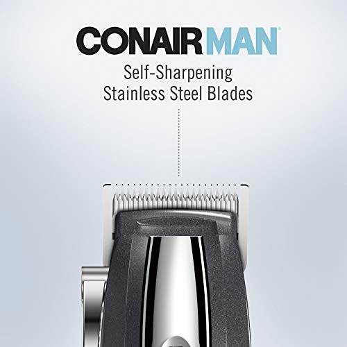 Clippers de cabelo da Conairman para homens, kit de corte de cabelo em casa de 20 peças com clipper sem fio movido a íons de lítio