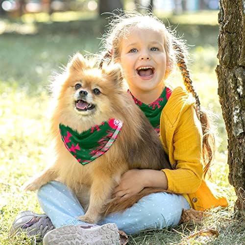 2 pacote de cachorro bandana natal verde floco de neve garoto menino menino fotão cachorro cachorro lenço de lenço