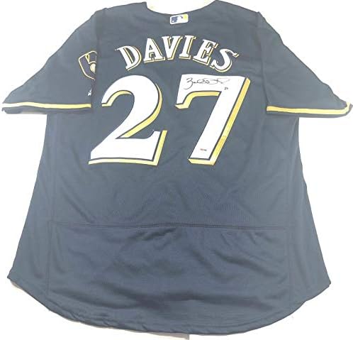 Zach Davies assinou a Jersey PSA/DNA Milwaukee Brewers autografados - camisas MLB autografadas