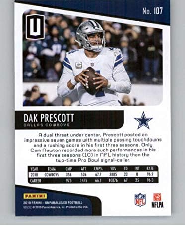 2019 Panini sem paralelo 107 Dak Prescott Dallas Cowboys NFL Football Trading Card