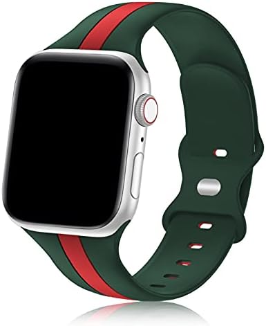 Banda esportiva de grife compatível com Apple Watch Bands Iwatch 38mm 40mm 41mm 42mm 44mm 45mm 49mm homens mulheres, pulseiras de cinta de silicone macias para a série Apple Watch Series 8/7/6/5/4/3/3/1 1/se/Ultra