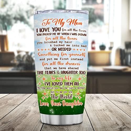 Wowcugi personalizada mamãe tumbler melhor mãe sempre presente mãe mãe inoxidável cofristas de café caneca cup moms presente para o dia das mães aniversário natal mamãe apresenta da filha