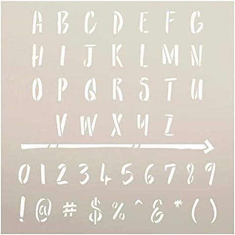 Marcadores desenhados por meio de estênceis por Studior12 | Estêncil de alfabeto completo reutilizável | DIY diário e