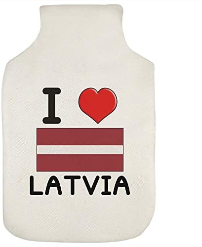 Azeeda 'eu amo a tampa da garrafa de água quente da Letônia