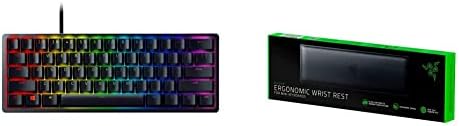 Razer Huntsman Mini 60% teclado para jogos + descanso de pulso ergonômico para mini -teclados pacote: interruptores ópticos