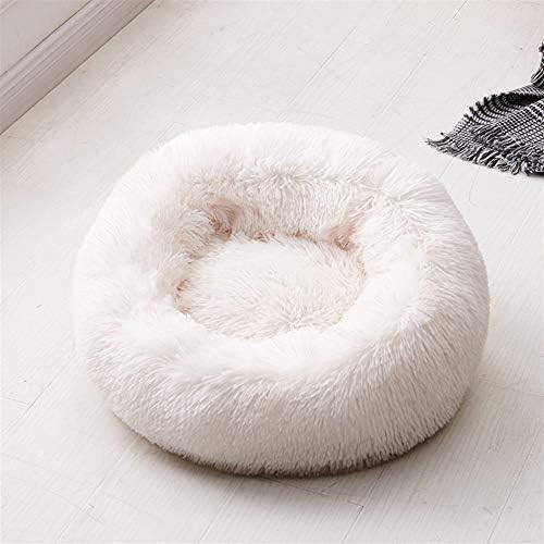 Dekika adorável cama de animais de estimação grande, fofo de leito de animais de estimação mole de animais de estimação de inverno para cães gatos de branco d70cm