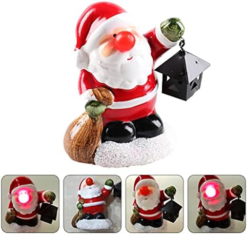 Estatueta de Papai Noel Cerâmica com LED LED iluminada Papai Noel Decorações de Lanterna de Natal Papai Noel