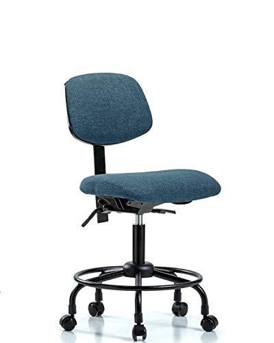 Labtech Seating LT41508 Fabric Desk de altura da cadeira redonda base de tubo, rodízios, preto