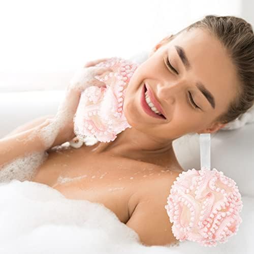 NPKGVia Pearl Banheiro Bola de Mesh Extra Grande Esfrifador macio para homens e mulheres esfolia com grande limpeza suave em