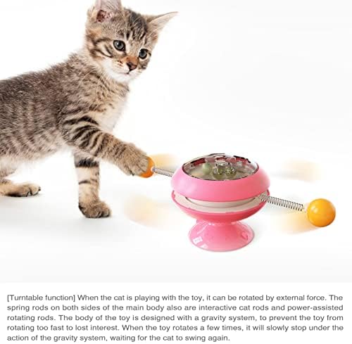 Brinquedos interativos de gato Comeone para gatos internos, brinquedos engraçados de gatinho, brinquedo de primavera de gato de estimação com bolas de exercício, 3 catnips de alto conteúdo, azul