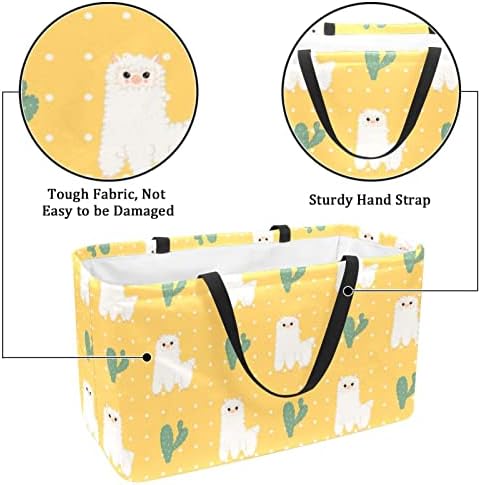 Lorvies Reutilable Grocery Bags Caskets Storage, rosa Unicórnio colapsável sacolas de utilidade com alça longa