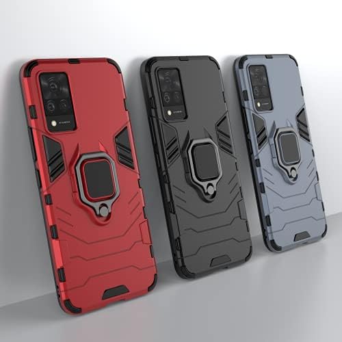 Case Nincyee para Vivo v21,3 em 1 caixa de casca à prova de choque pesada, incorporada no Kickstand dobrável com montagem magnética de carros