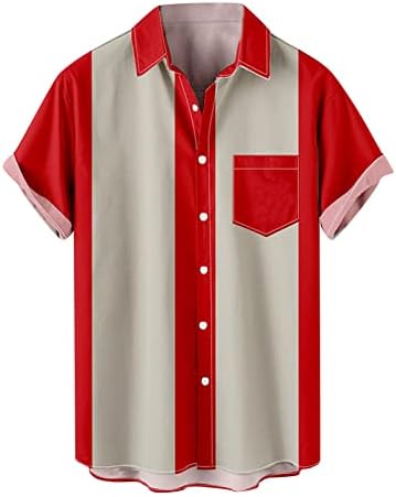 Camisa de boliche vintage masculino Button de manga curta Camisas de praia de Cuba Camises de Cubai Camisas casuais havaianas
