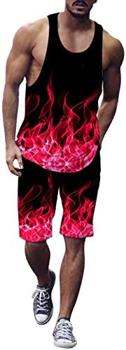 Men Tracksuit Men's Running Plus 3D Flame Sports Sports Short Sleeve Tamanho da fitness Tamanho de lazer Suits Men Suits & Sets