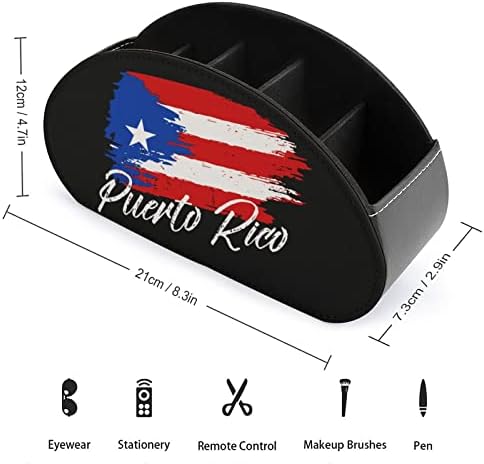 Caixa de organizador de controle remoto de Porto Rico de Porto Rico vintage com 5 compartimentos caixa de armazenamento remoto