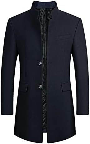 Jaqueta à prova de chuva do vento masculino e inverno casual casual casacos de lã de bolso de peito e jaquetas