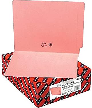 Smead 25610 Pastas de arquivo colorido Corte reto Carta de ponta reforçada letra rosa 100/caixa