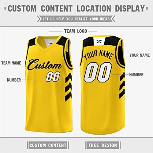 Men personalizados jovens reversíveis camisetas de desempenho atlético de camisa de basquete Número de nome da equipe