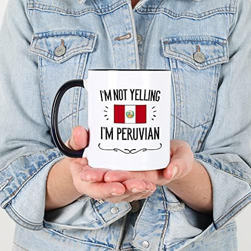 Casitika Peru Gifts. Não gritando, sou cerâmica peruana de 11 onças de caneca de café. Idéia atual para homens / mulheres orgulhosos