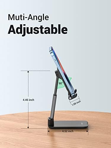 UGREEL Phone Stand Desk Desk de suporte dobrável Altura Ajuste do telefone celular Compatível com o iPhone 14 Pro