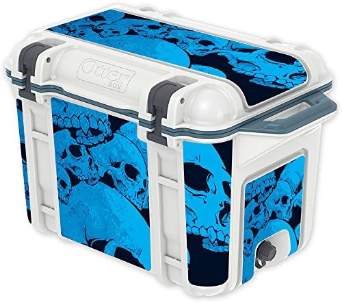 MightySkins Skin Compatível com otterbox Venture 45 QT Cooler - Blue Skulls | Tampa protetora, durável e exclusiva do encomendamento de vinil | Fácil de aplicar | Feito nos Estados Unidos