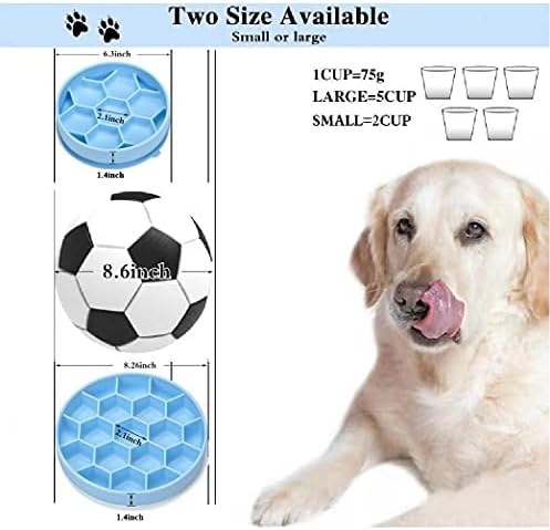 Allygoods 2 embalam silicone lento tigelas de cães de cães grandes/cão médio/raça pequena - alimentos para cachorro pratos/pratos