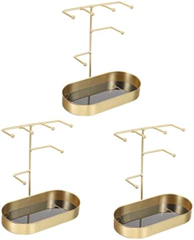 Cabilock 3pcs Metal Storage Rack mesa de topper prateleira de armazenamento rack de rack de ouro ferro
