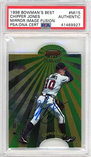 Chipper Jones autografou o melhor cartão de Bowman de 1998 mi15 Atlanta Braves PSA/DNA 41469927 - Baseball recortado cartões autografados
