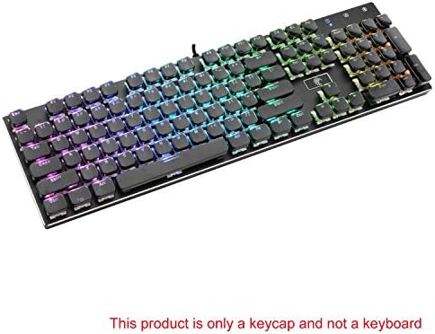 E-Yooso Keycaps Set, Capt de key translúcida de retroilumação 104 com puxador de teclado para teclados com 61, 81, 87, 104 key