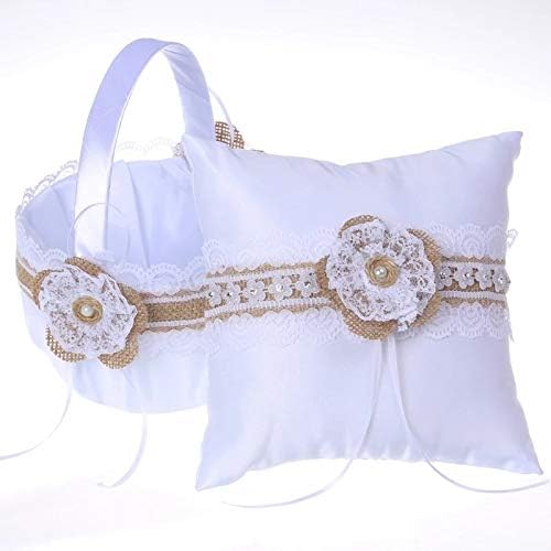 Jydqm 1pc Romântico Casamento Ring Pillow Fashion Flower Basket Girl Girly Bride Ornament