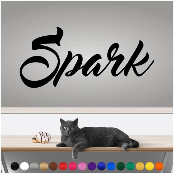 Transforme sua decoração de casa com adesivos de parede de vinil de grau profissional e à prova de intempéries - palavras inspiradoras em sua cor e tamanho - resistentes à UV, feitas nos EUA! Palavra: Spark, 8 polegadas. Leve marrom