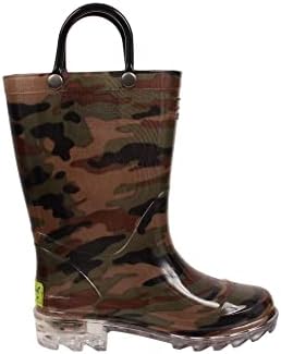 Bata de chuva iluminada por meninas ocidentais, Camo Green, 7 Criança nos EUA