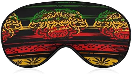 Cabeça de leão com maconha de cannabis folhas de maconha dormindo máscara de cegos de olhos fofos capa de sombra com cinta ajustável para homens homens noite